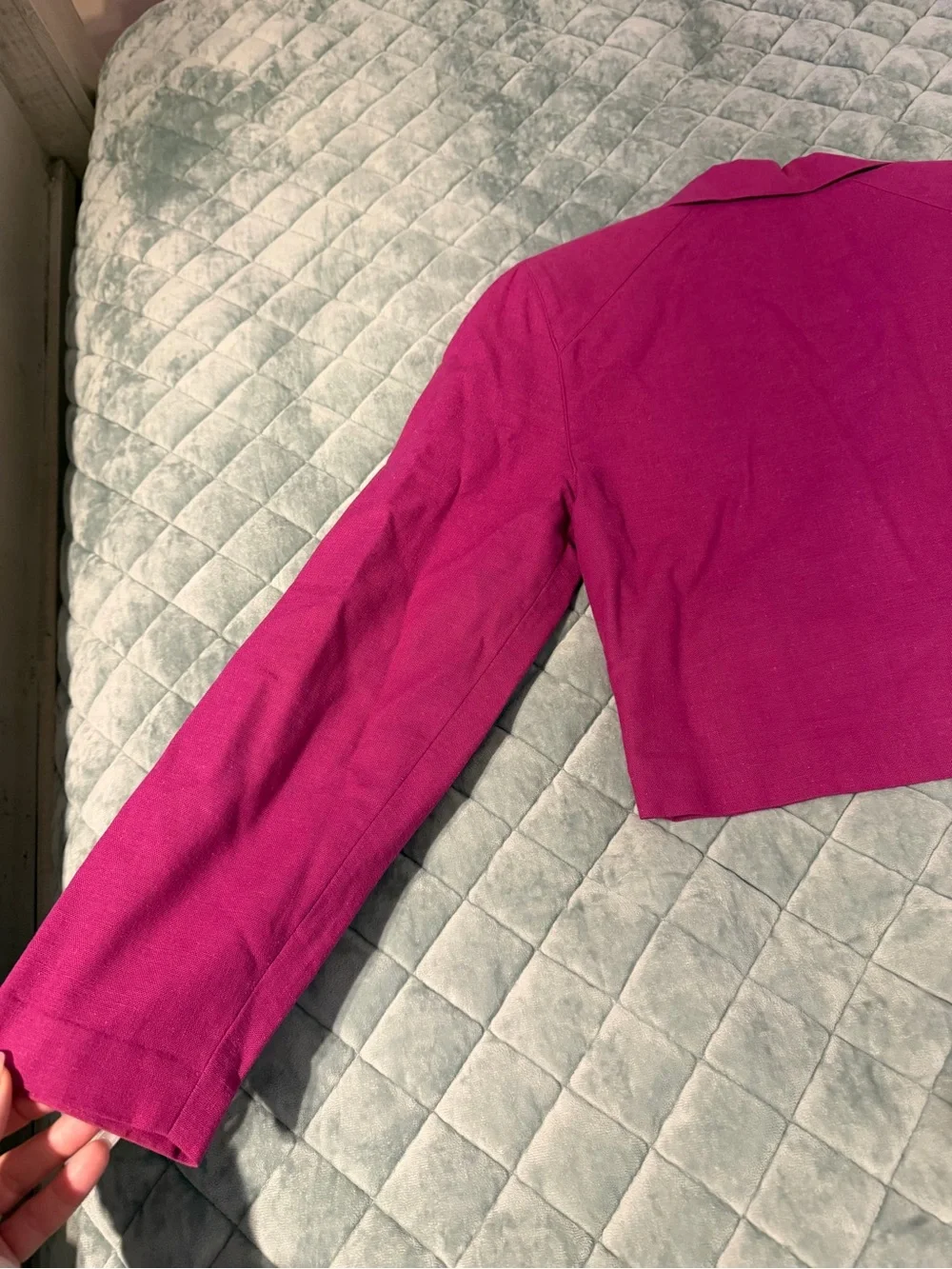 Vintage 1980s Christian Dior Separates Magenta Cropped Blazer Jacket - size 6